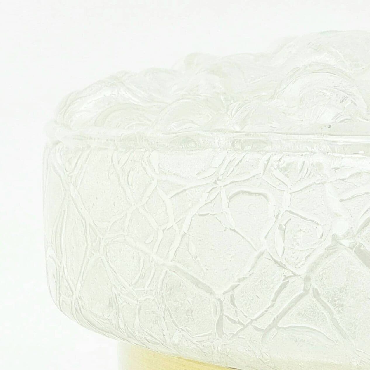 Plafon Murano Ice Glass, szkło transparentne, aluminium złoty, Doria Leuchten, Niemcy, lata 60. - 295496