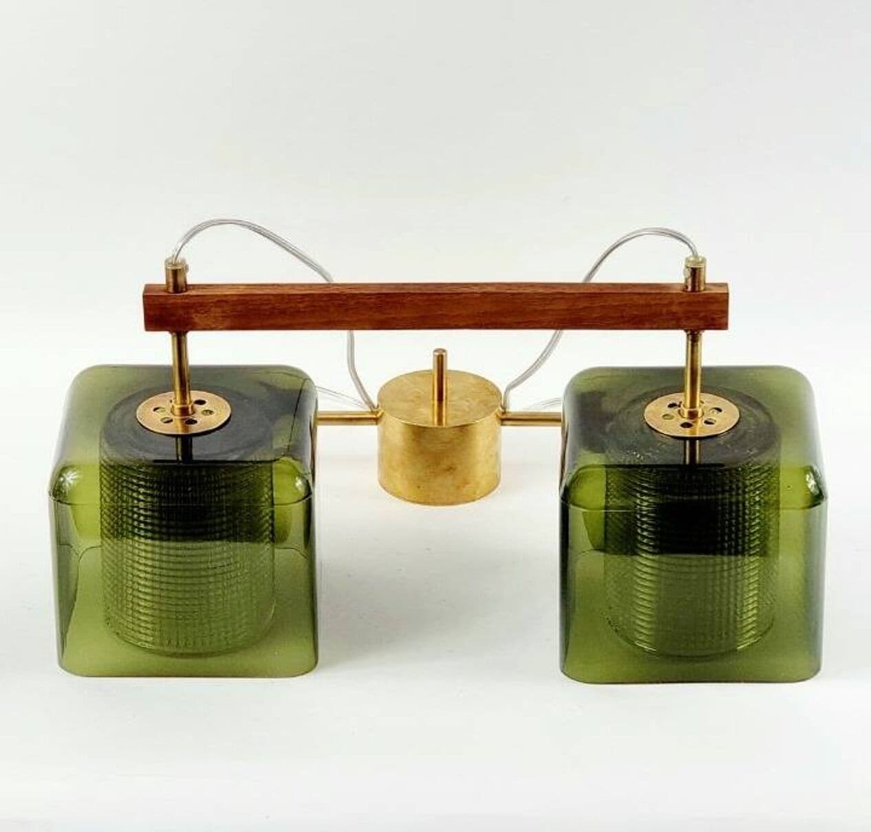 Lampa sufitowa, szkło, kryształ, proj. C. Fagerlund dla Orrefors, Szwecja, lata 60. - 295486