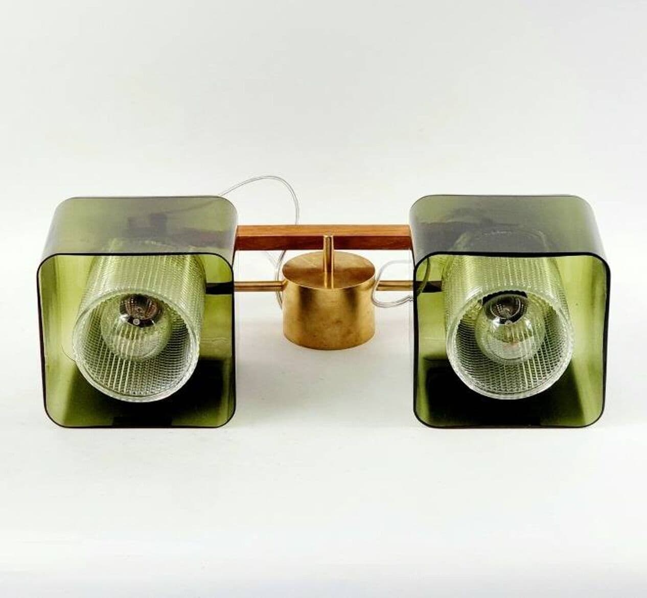 Lampa sufitowa, szkło, kryształ, proj. C. Fagerlund dla Orrefors, Szwecja, lata 60. - 295487