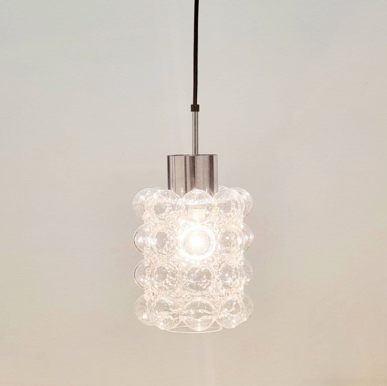 Para lamp sufitowych Bubble, szkło przezroczyste, chrom, proj. H. Tynell, Limburg, Niemcy, lata 60. - 295440