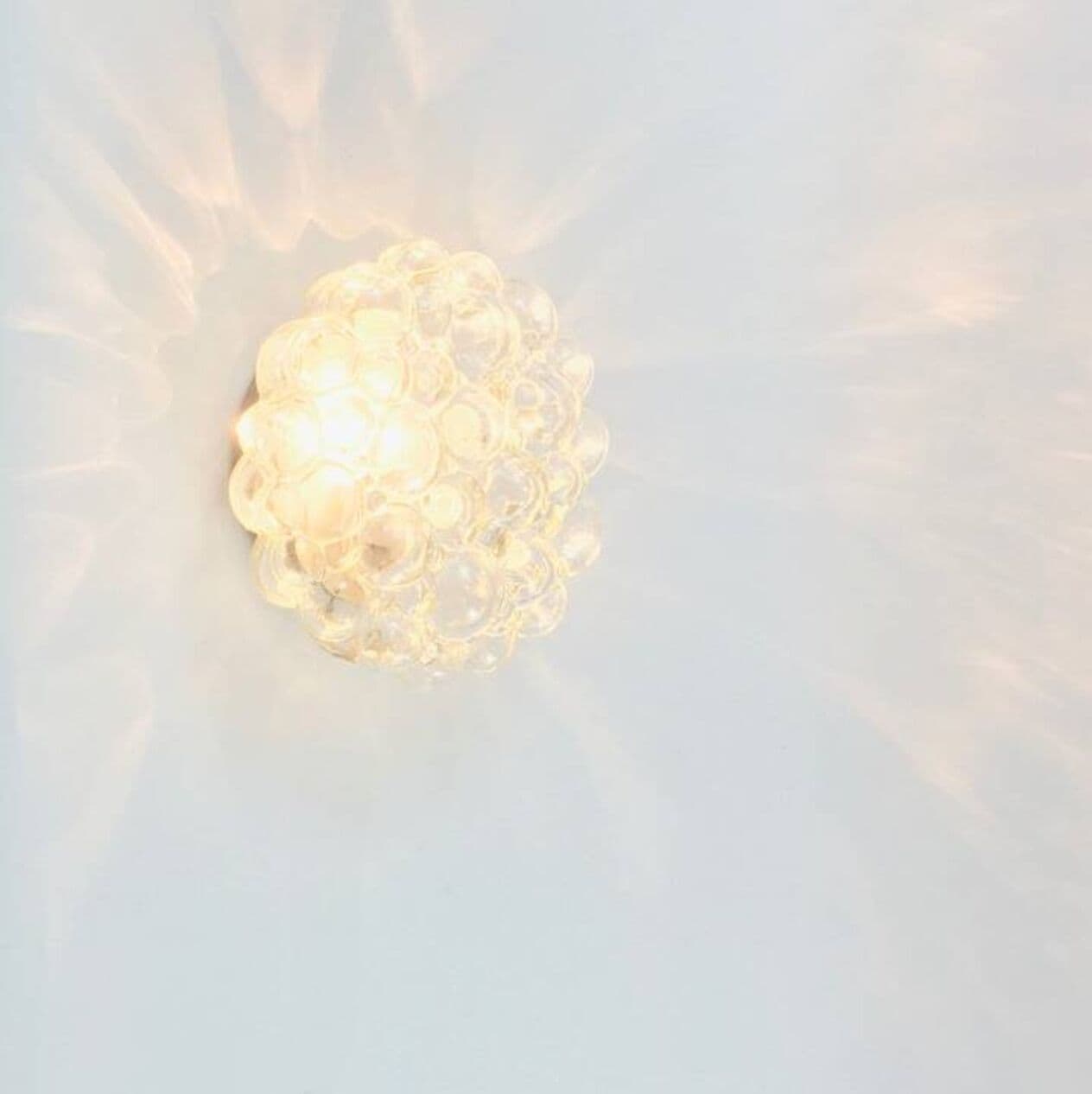 Para kinkietów Bubble, szkło transparentne, proj. H. Tynell, Limburg, Niemcy, lata 60. - 295399