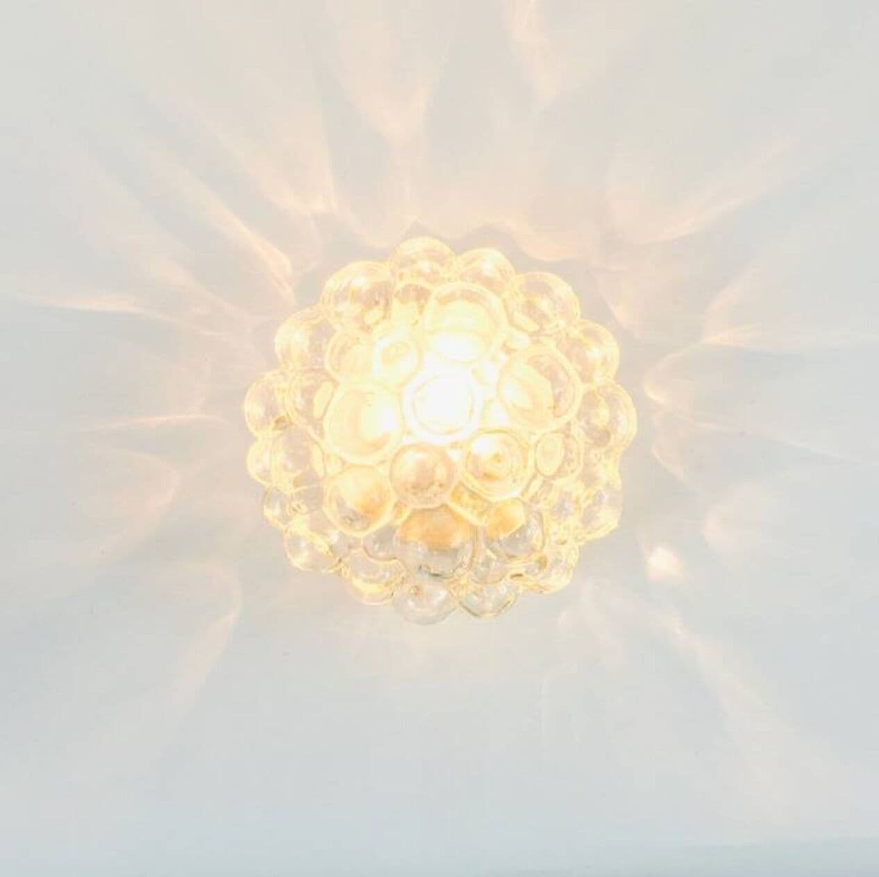 Para kinkietów Bubble, szkło transparentne, proj. H. Tynell, Limburg, Niemcy, lata 60. - 295401