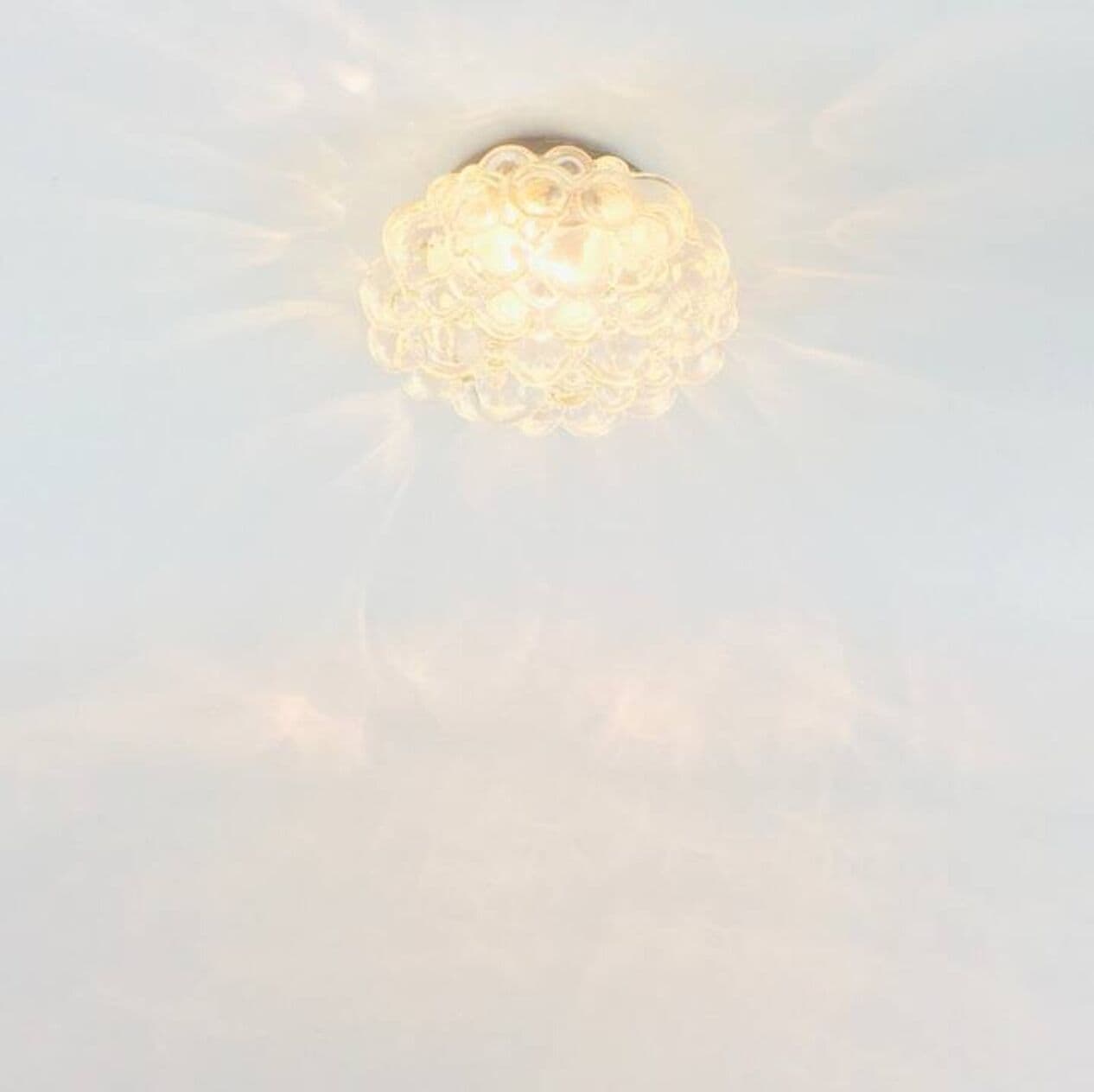 Para kinkietów Bubble, szkło transparentne, proj. H. Tynell, Limburg, Niemcy, lata 60. - 295400