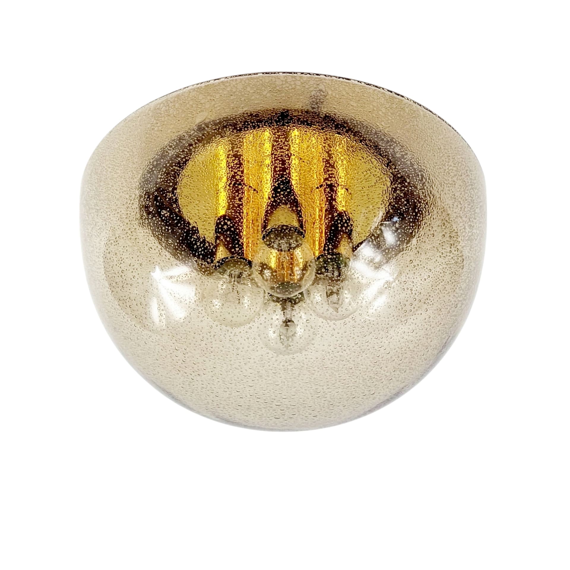 Lampa sufitowa/plafon, Space Age, szkło butelkowe/brązowe, mosiądz, Limburg, Niemcy, lata 70. - 308968