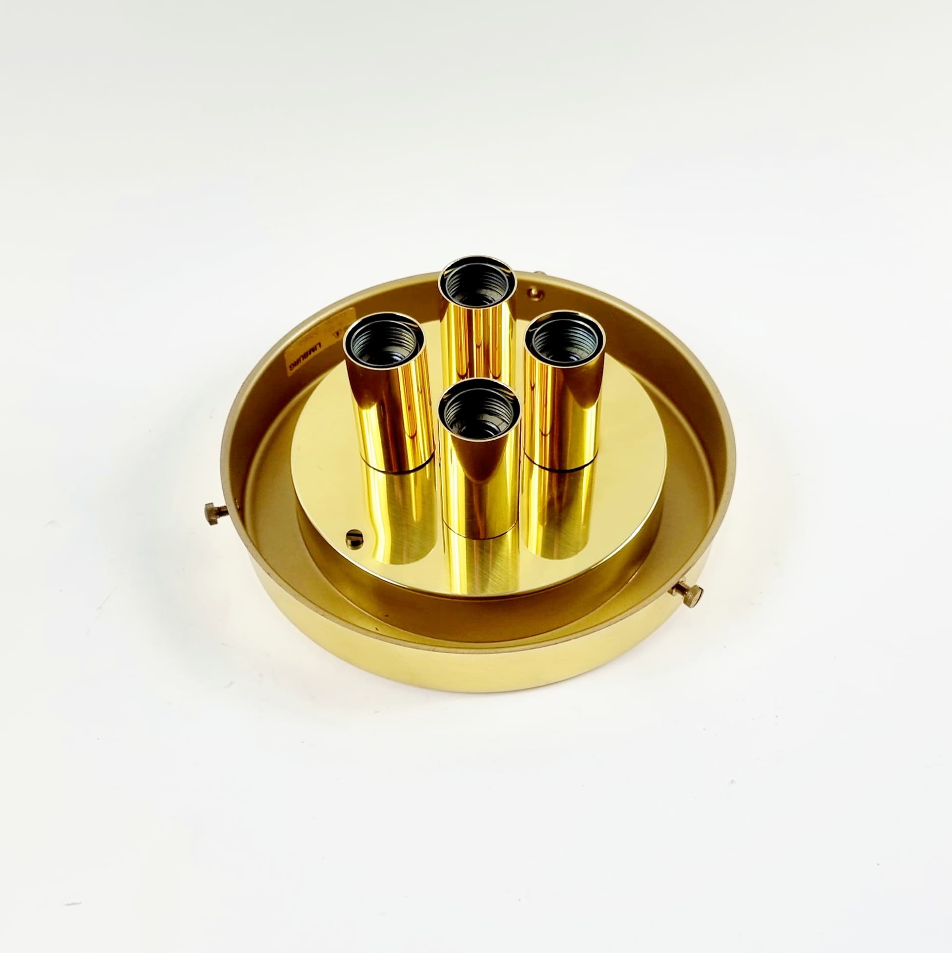 Lampa sufitowa/plafon, Space Age, szkło butelkowe/brązowe, mosiądz, Limburg, Niemcy, lata 70. - 308965