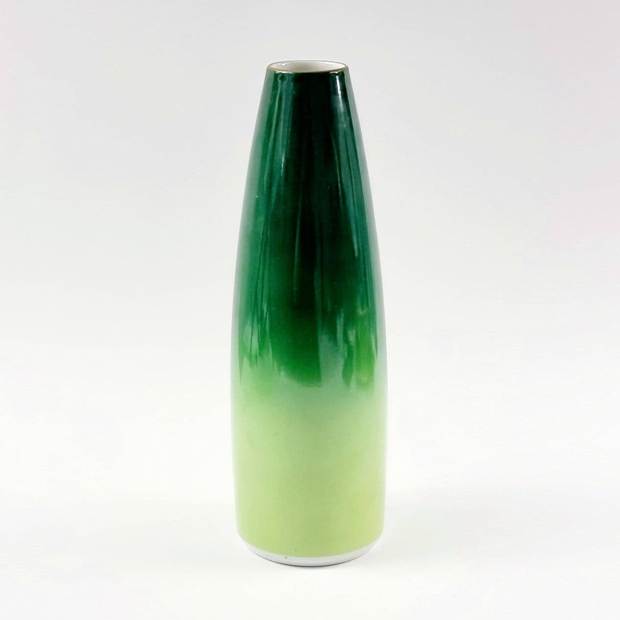 Vase, green white gold black porcelain, Wallendorf, East Germany, 1960s. - 295376