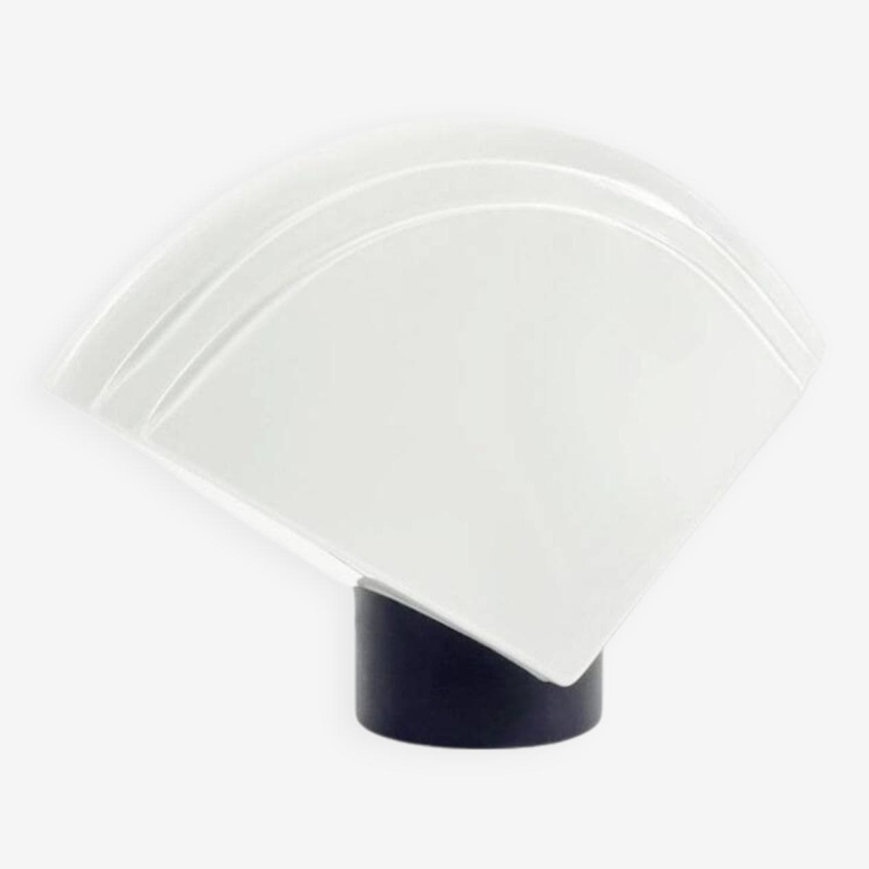 Lampa stołowa, Murano, szkło białe, metal czarny, Mazzega, Włochy, lata 70. - 295365