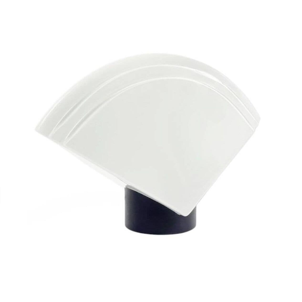 Lampa stołowa, Murano, szkło białe, metal czarny, Mazzega, Włochy, lata 70. - 295373