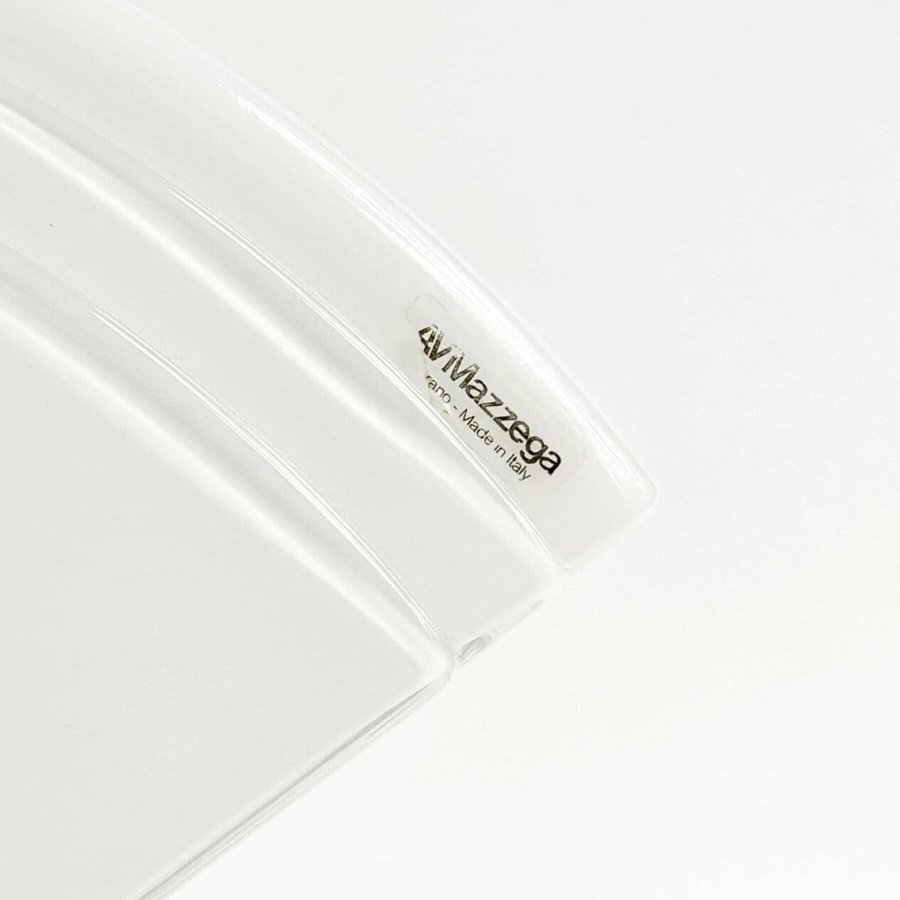 Lampa stołowa, Murano, szkło białe, metal czarny, Mazzega, Włochy, lata 70. - 295368