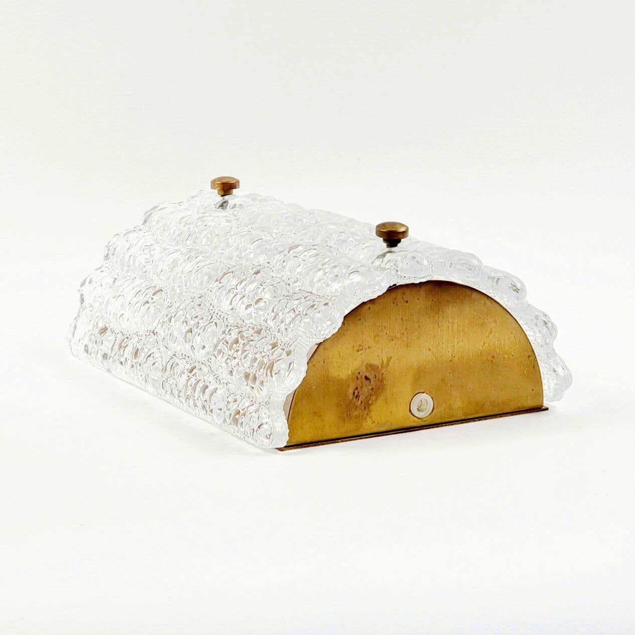 Kinkiet, szkło, mosiądz, proj. C. Fagerlund dla Orrefors, Szwecja, lata 60. - 295328