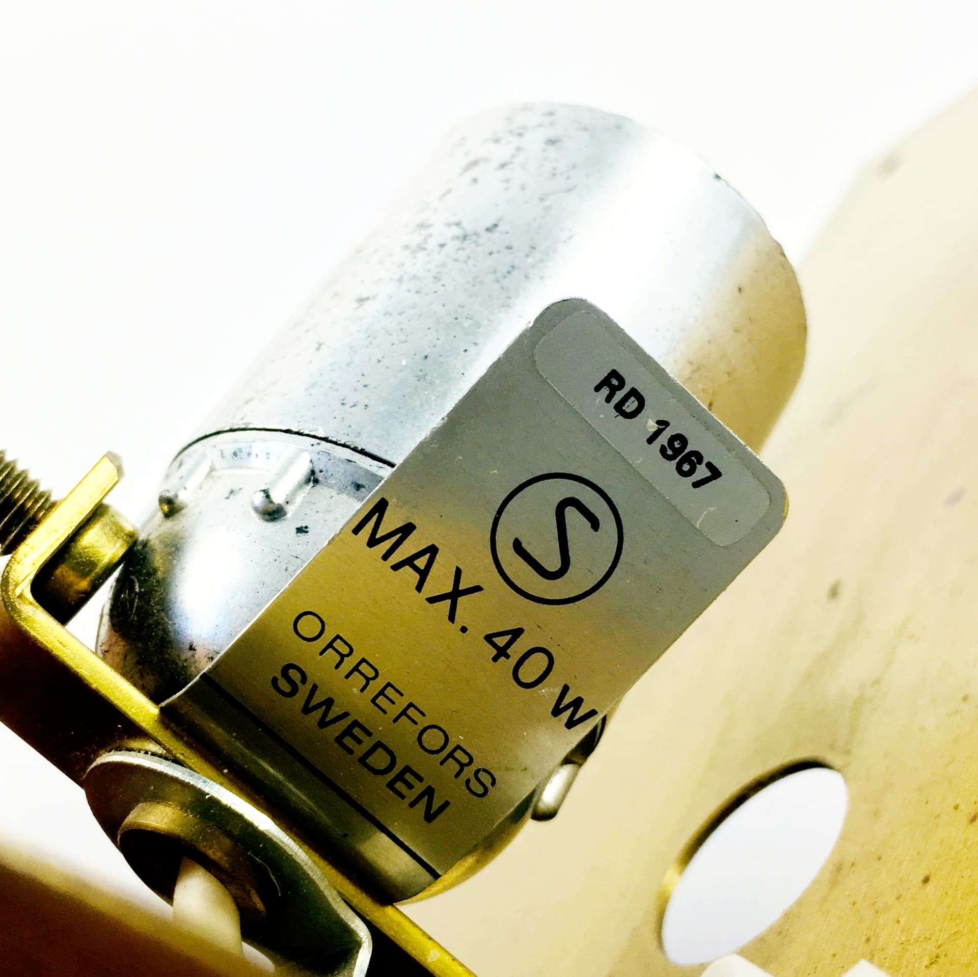 Kinkiet, szkło, mosiądz, proj. C. Fagerlund dla Orrefors, Szwecja, lata 60. - 299151