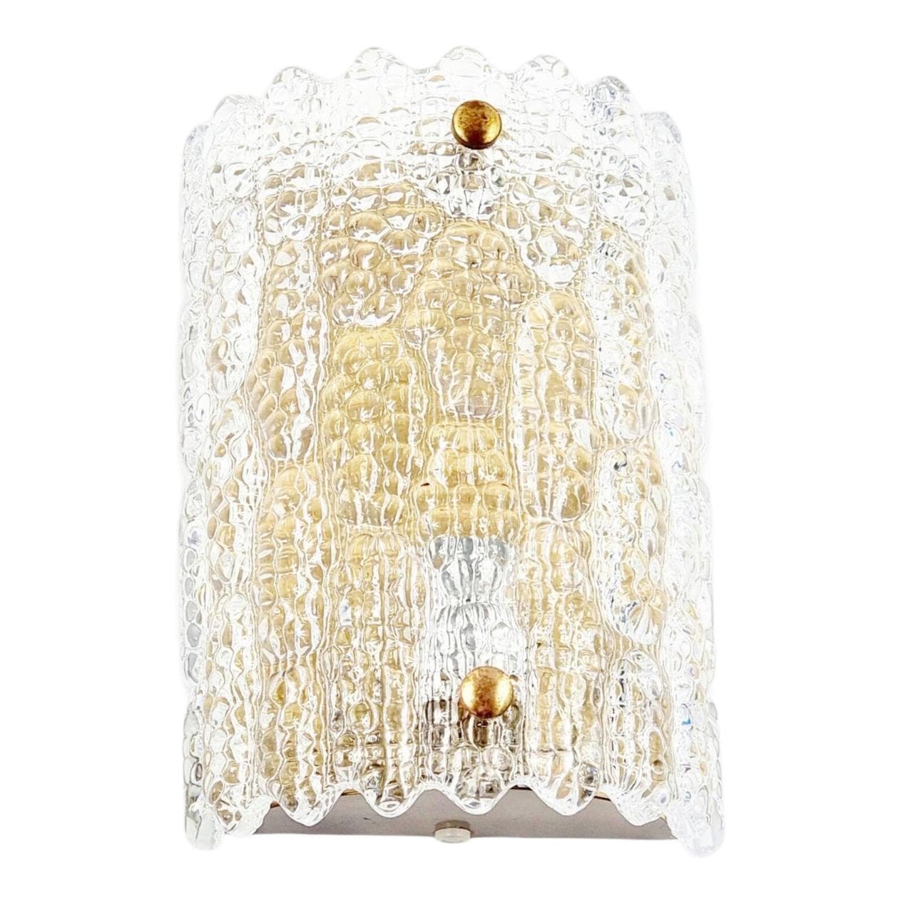 Kinkiet, szkło, mosiądz, proj. C. Fagerlund dla Orrefors, Szwecja, lata 60.