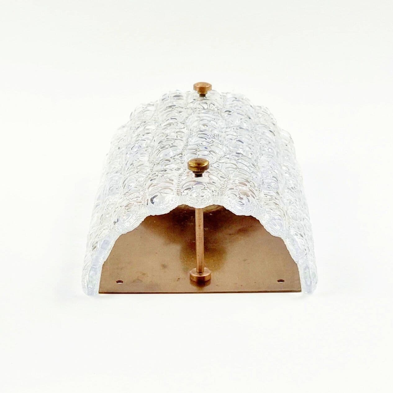 Kinkiet, szkło, mosiądz, proj. C. Fagerlund dla Orrefors, Szwecja, lata 60. - 295329