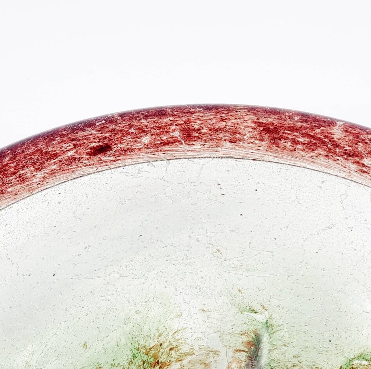 Bowl Ikora, transparent brown green glass, by K. Wiedmann, WMF, Germany, 1930s. - 295307