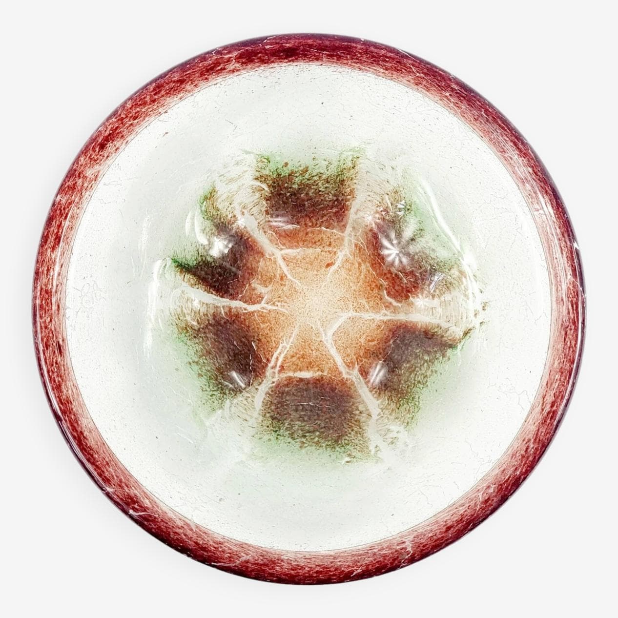 Bowl Ikora, transparent brown green glass, by K. Wiedmann, WMF, Germany, 1930s. - 295310