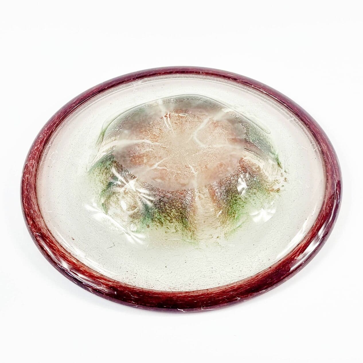 Bowl Ikora, transparent brown green glass, by K. Wiedmann, WMF, Germany, 1930s. - 295308