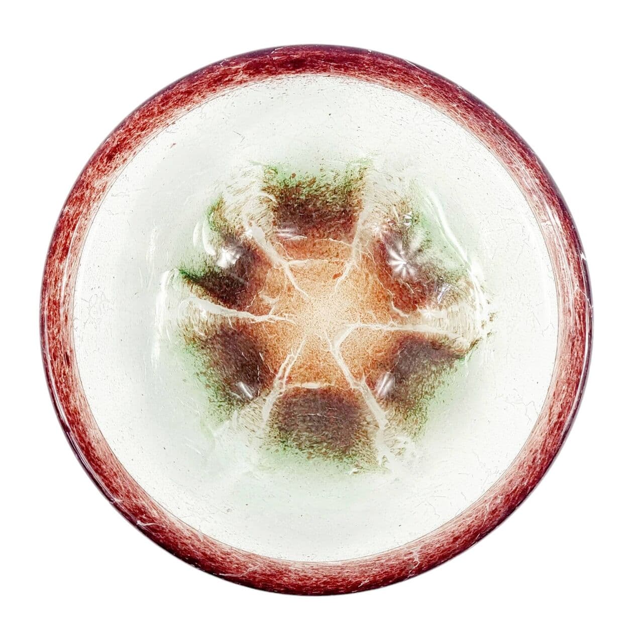 Bowl Ikora, transparent brown green glass, by K. Wiedmann, WMF, Germany, 1930s. - 295303
