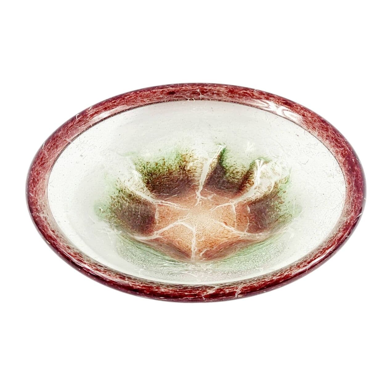 Bowl Ikora, transparent brown green glass, by K. Wiedmann, WMF, Germany, 1930s. - 295304