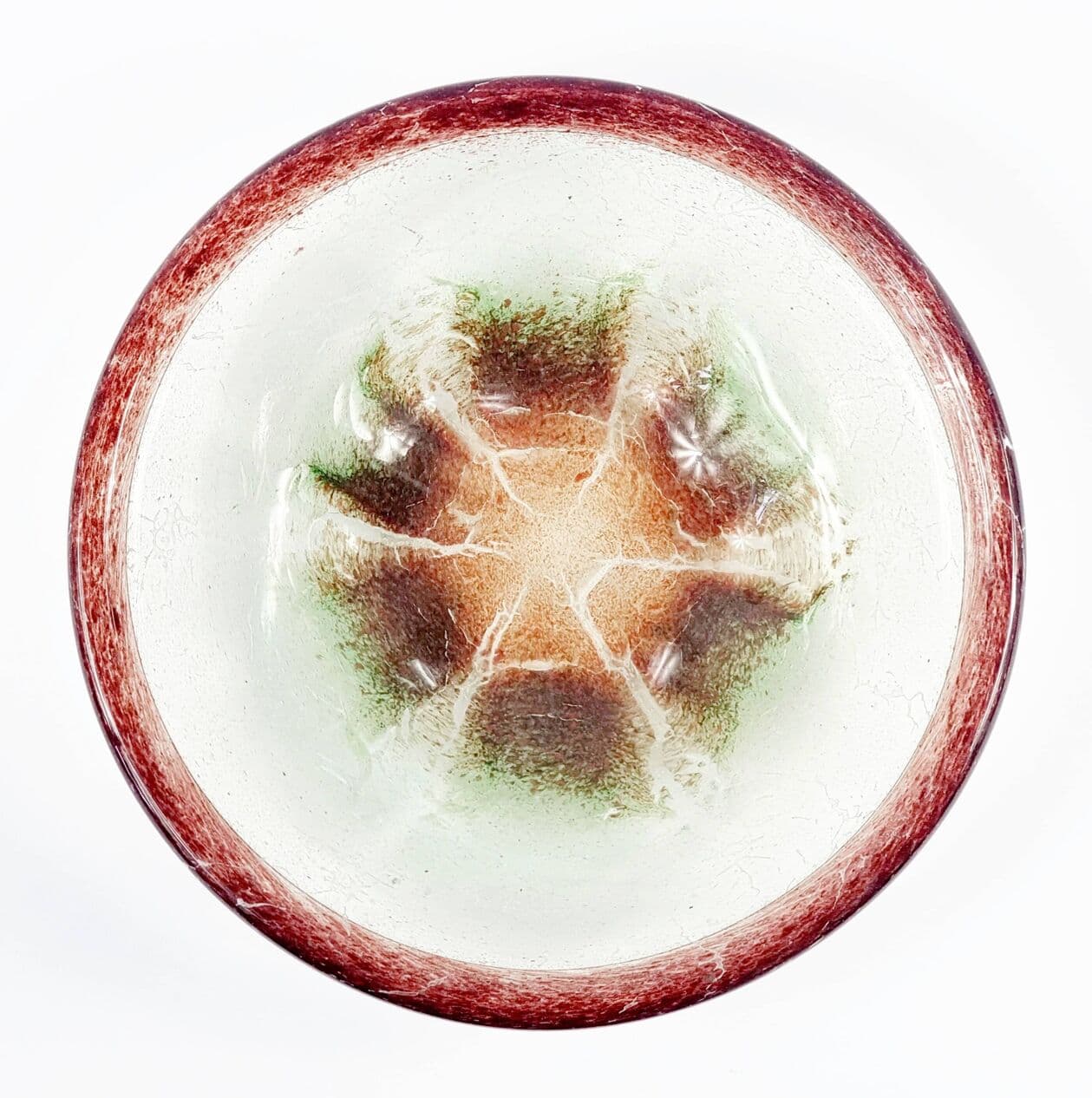 Bowl Ikora, transparent brown green glass, by K. Wiedmann, WMF, Germany, 1930s. - 295306