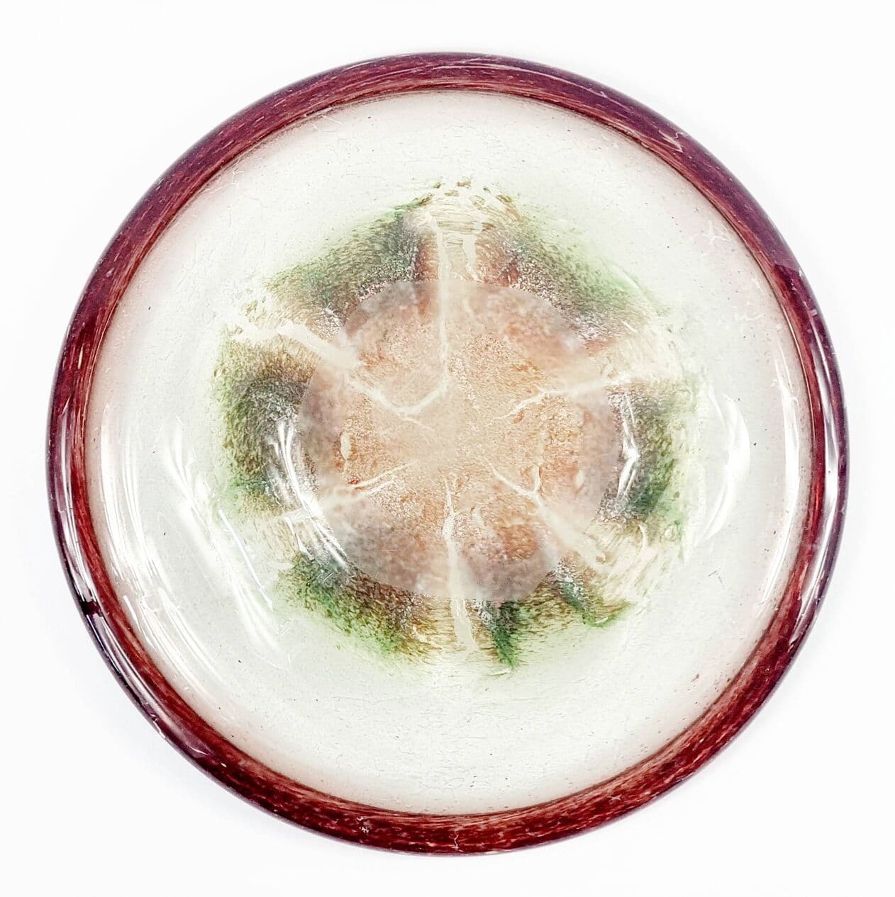 Bowl Ikora, transparent brown green glass, by K. Wiedmann, WMF, Germany, 1930s. - 295309