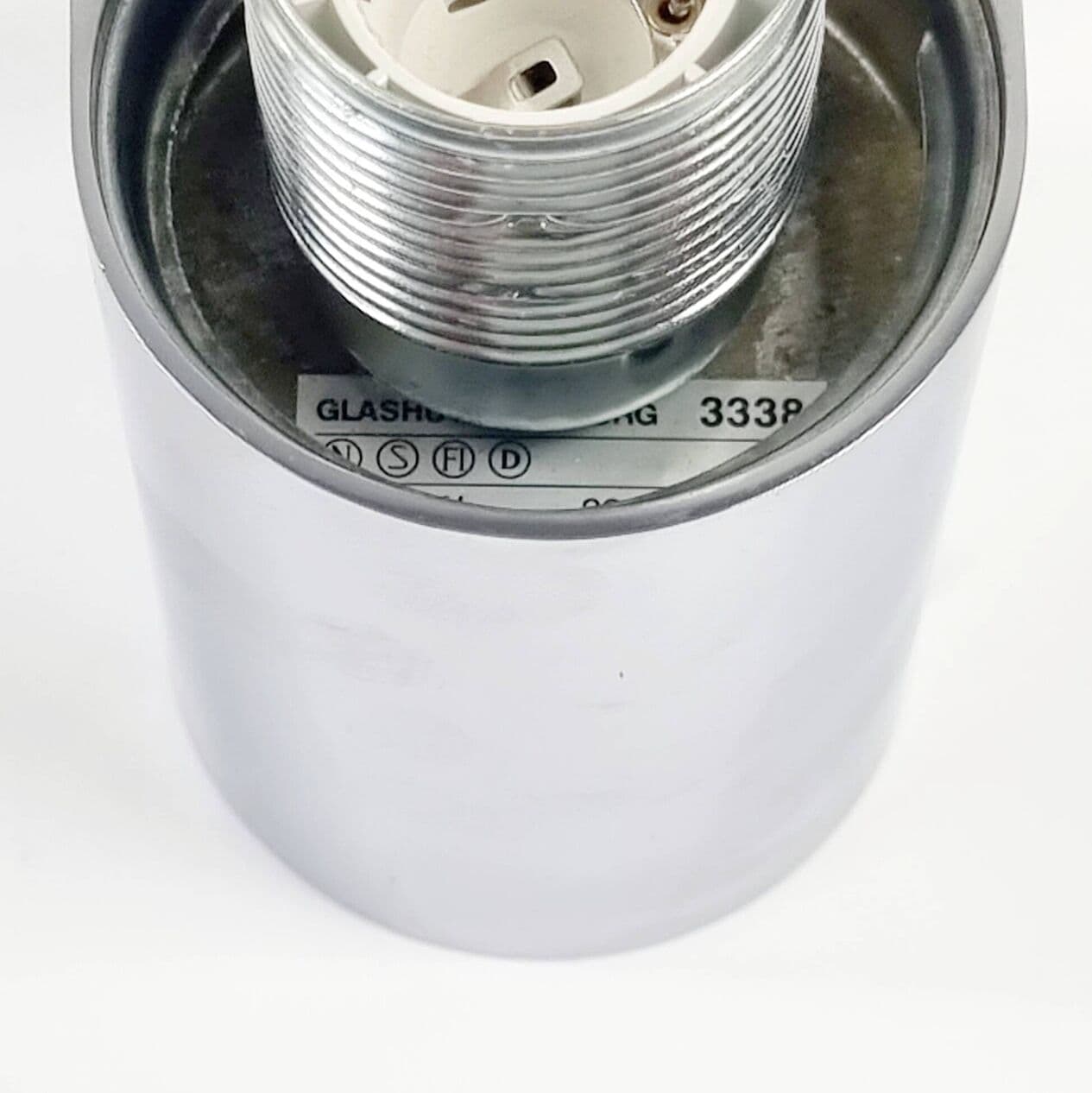 Kinkiet, opalowe szkło białe, chrom srebrny, Limburg, Niemcy, lata 70. - 295278