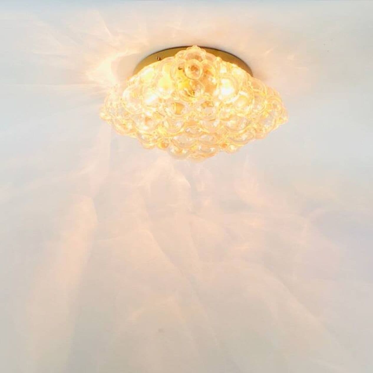 Lampa sufitowa Bubble, szkło złote, proj. H. Tynell, Limburg, Niemcy, lata 60. - 295265