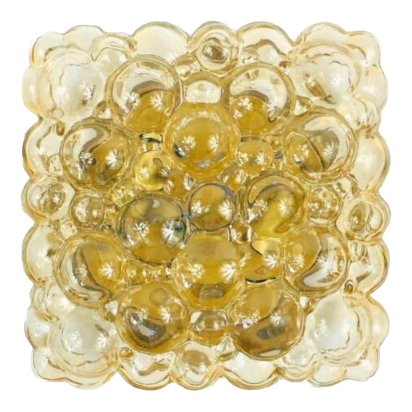 Lampa sufitowa Bubble, szkło złote, proj. H. Tynell, Limburg, Niemcy, lata 60.