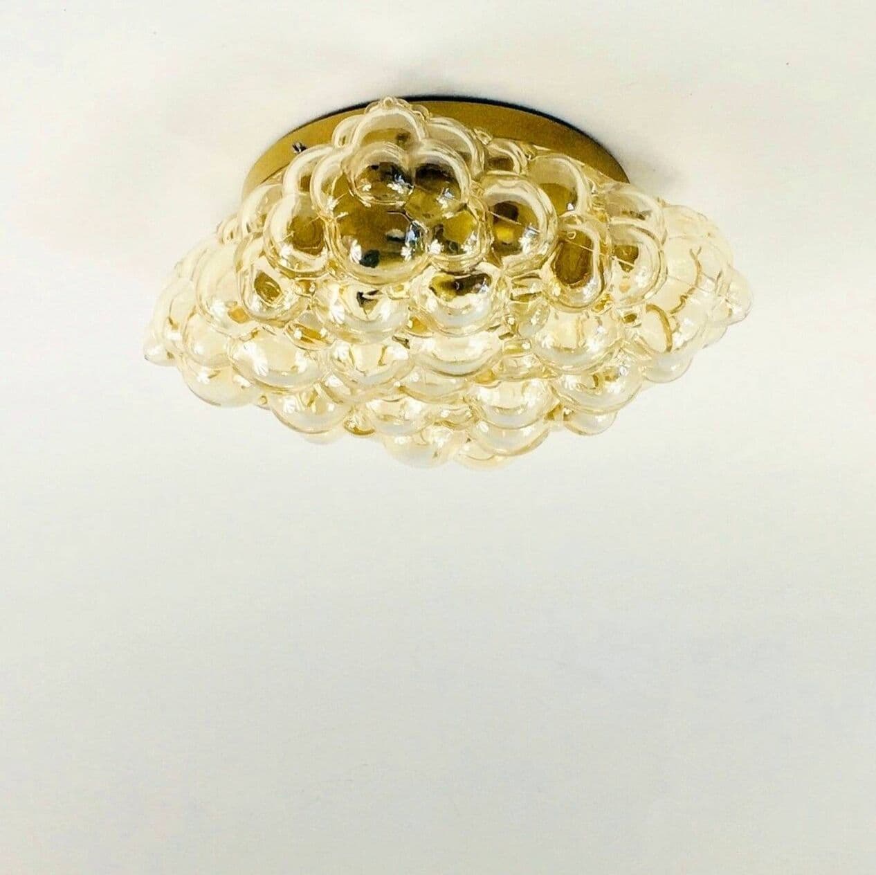 Lampa sufitowa Bubble, szkło złote, proj. H. Tynell, Limburg, Niemcy, lata 60. - 295260