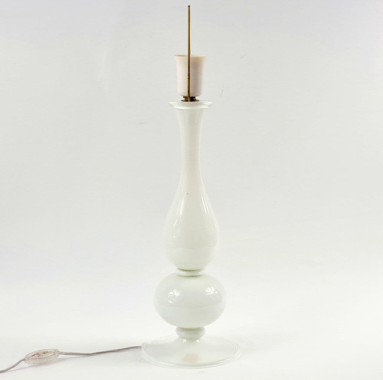 Lampa stołowa Murano, szkło białe transparentne, proj. Barovier & Toso, Włochy, lata 60. - 295240