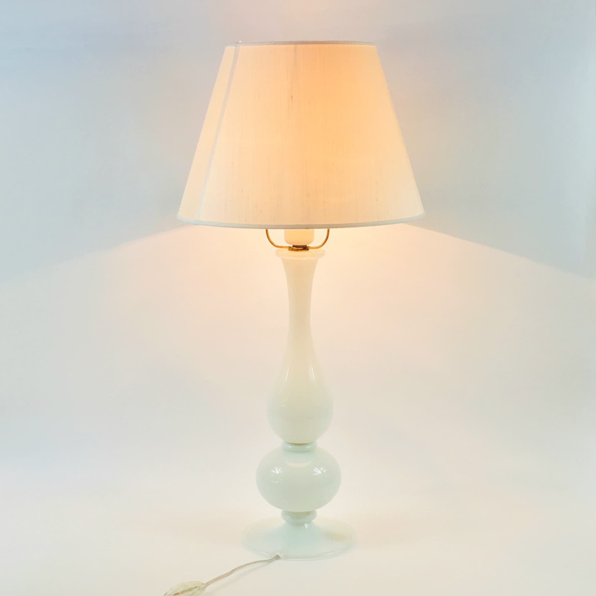 Lampa stołowa Murano, szkło białe, proj. Barovier & Toso, Włochy, lata 40./50. - 314256