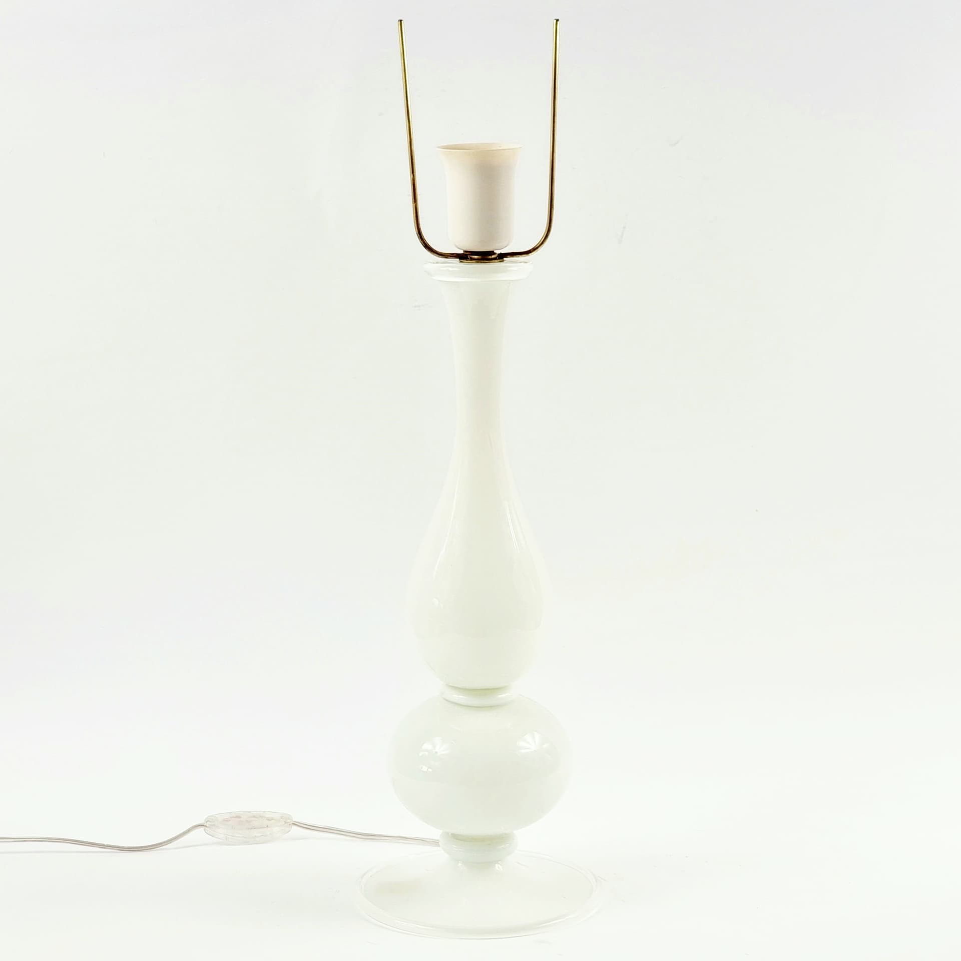 Lampa stołowa Murano, szkło białe, proj. Barovier & Toso, Włochy, lata 40./50. - 314251