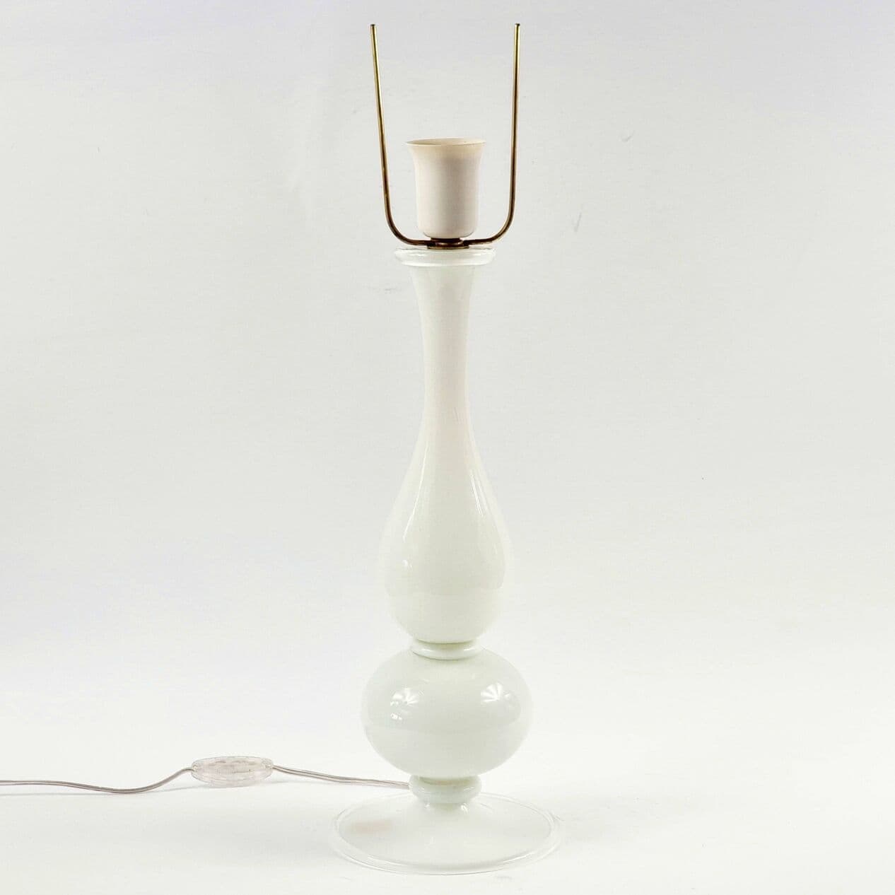 Lampa stołowa Murano, szkło białe transparentne, proj. Barovier & Toso, Włochy, lata 60. - 295238
