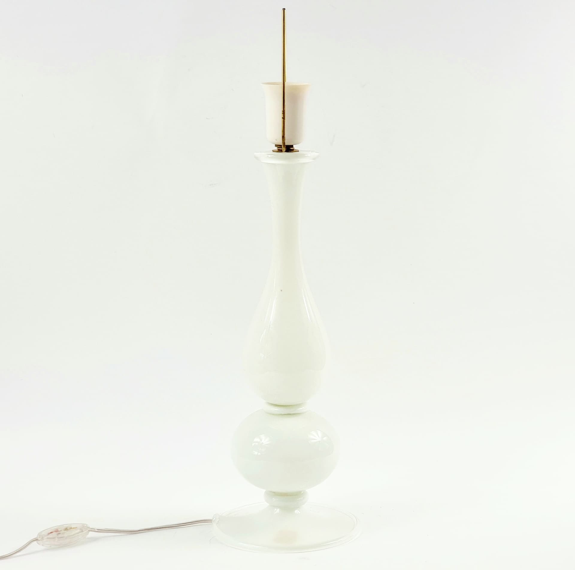 Lampa stołowa Murano, szkło białe, proj. Barovier & Toso, Włochy, lata 40./50. - 314252