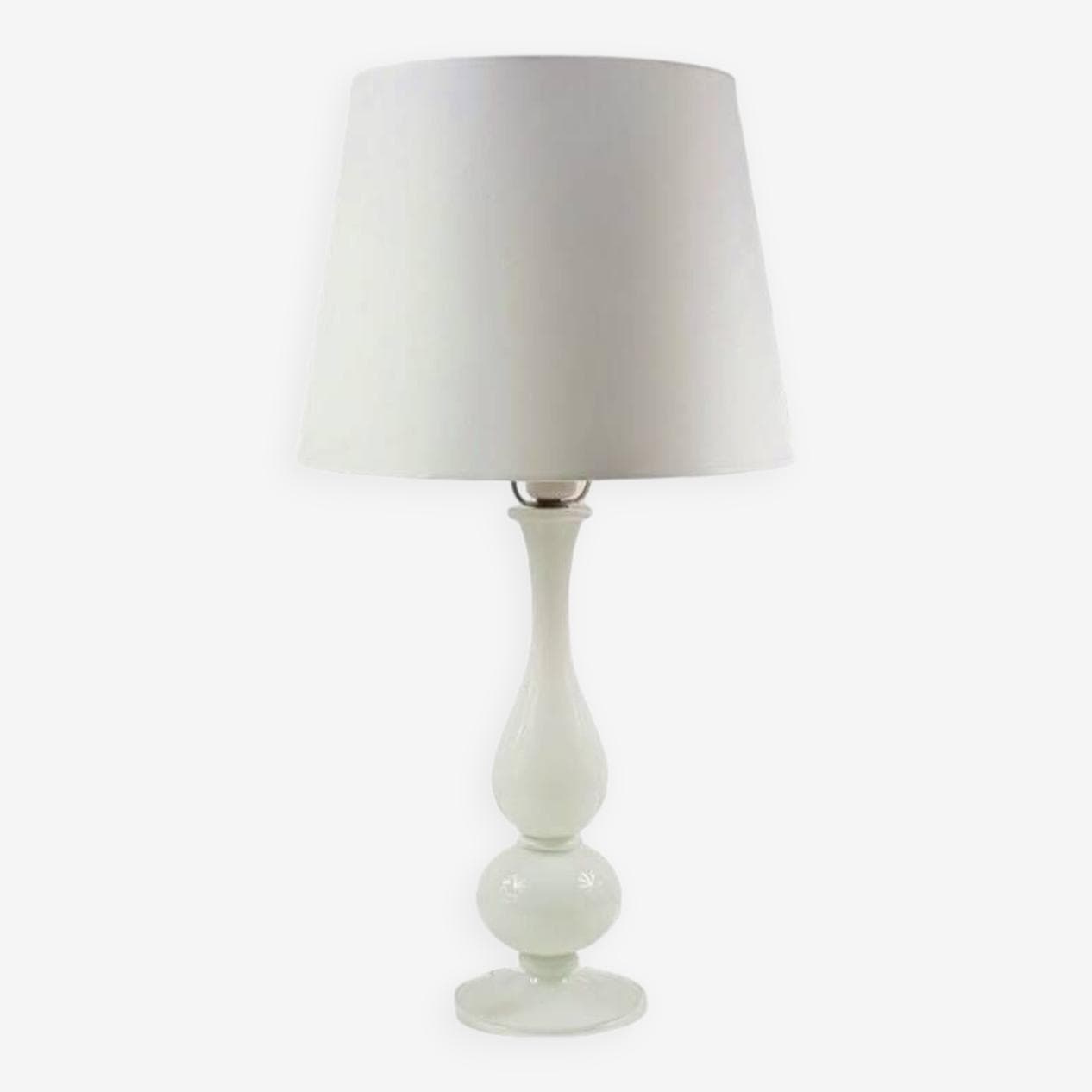 Lampa stołowa Murano, szkło białe transparentne, proj. Barovier & Toso, Włochy, lata 60. - 295239