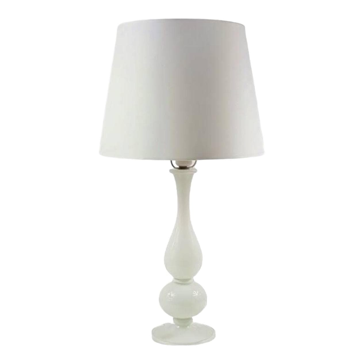 Lampa stołowa Murano, szkło białe transparentne, proj. Barovier & Toso, Włochy, lata 60.
