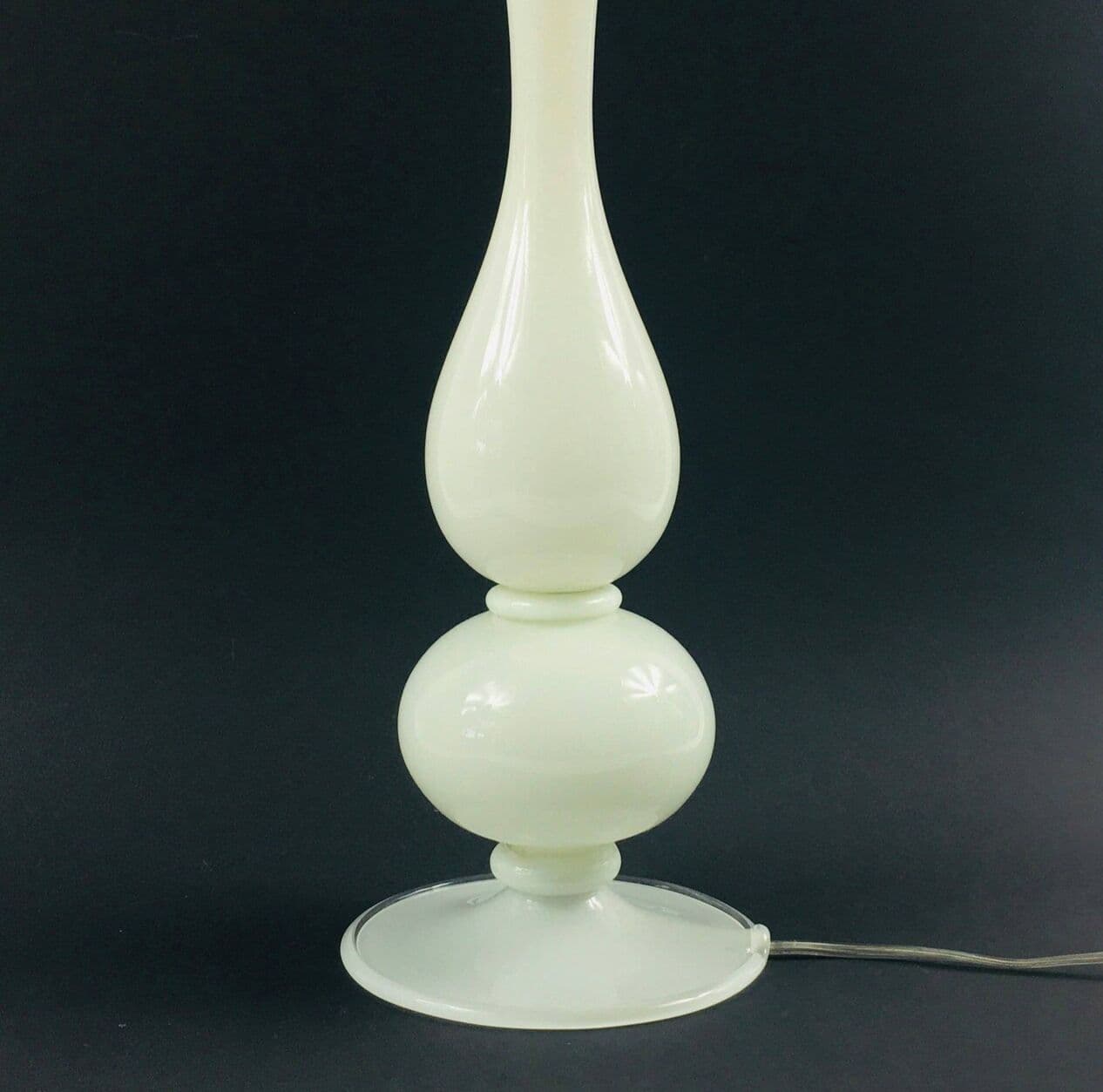 Lampa stołowa Murano, szkło białe transparentne, proj. Barovier & Toso, Włochy, lata 60. - 295242