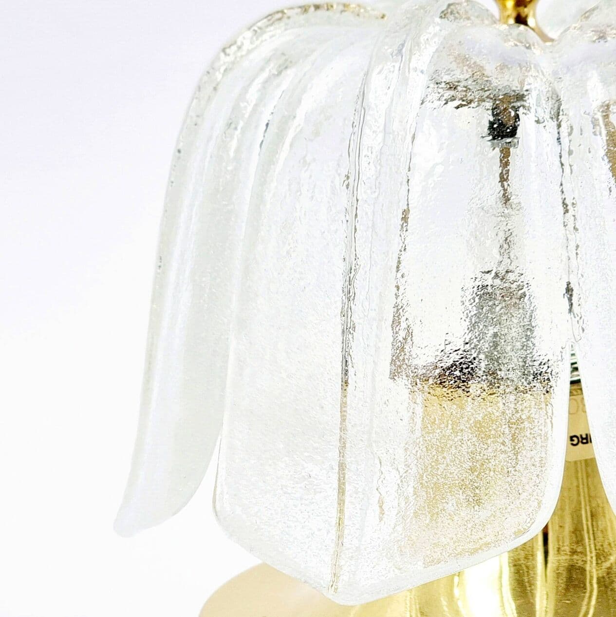 Lampa sufitowa, szkło transparentne, mosiądz złoty, Limburg, Niemcy, lata 70. - 295211