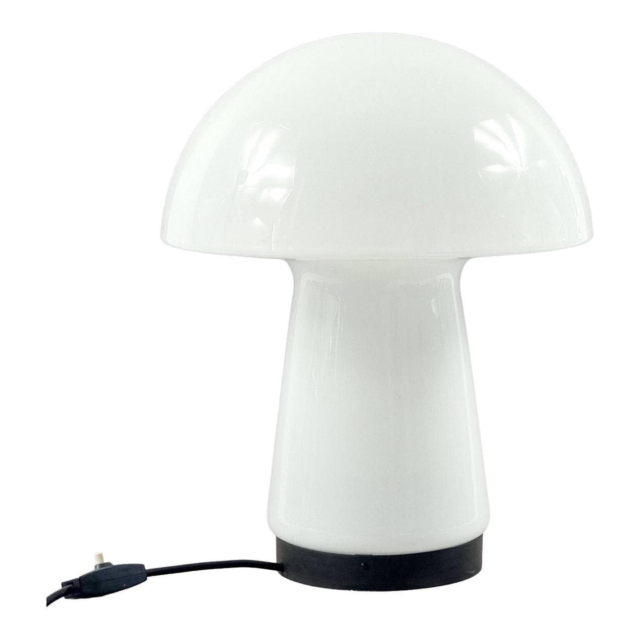 Lampa stołowa Space Age, biała, szkło, Limburg, Niemcy, lata 70.