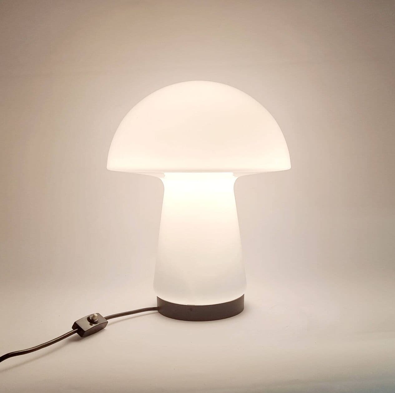 Lampa stołowa Space Age, biała, szkło, Limburg, Niemcy, lata 70. - 295152