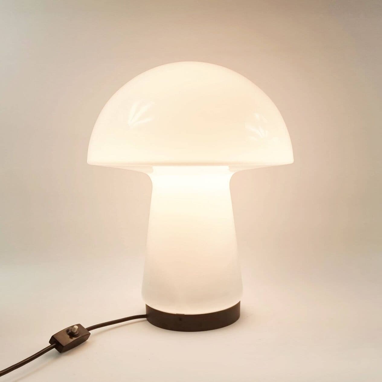 Lampa stołowa Space Age, biała, szkło, Limburg, Niemcy, lata 70. - 295156