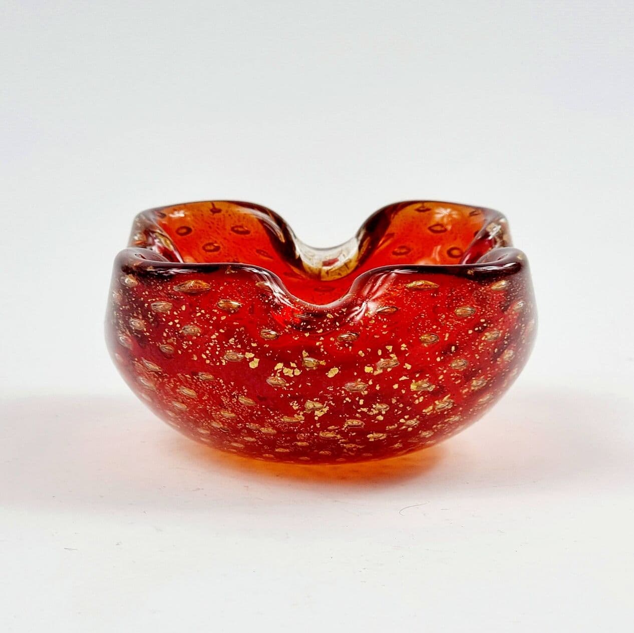 Murano Bowl, red glass, gold dust, Barovier & Toso, Italy, 1970s. - 295123