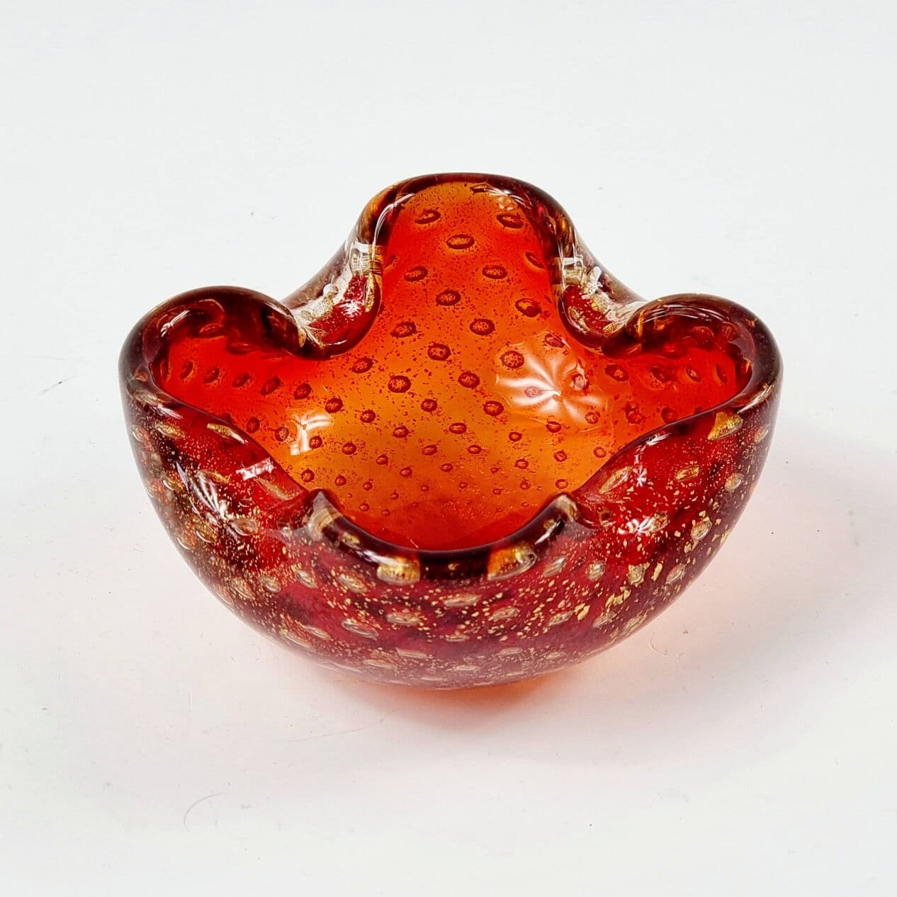 Murano Bowl, red glass, gold dust, Barovier & Toso, Italy, 1970s. - 295124