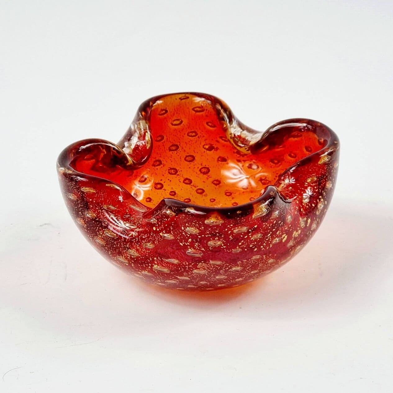 Murano Bowl, red glass, gold dust, Barovier & Toso, Italy, 1970s. - 295127
