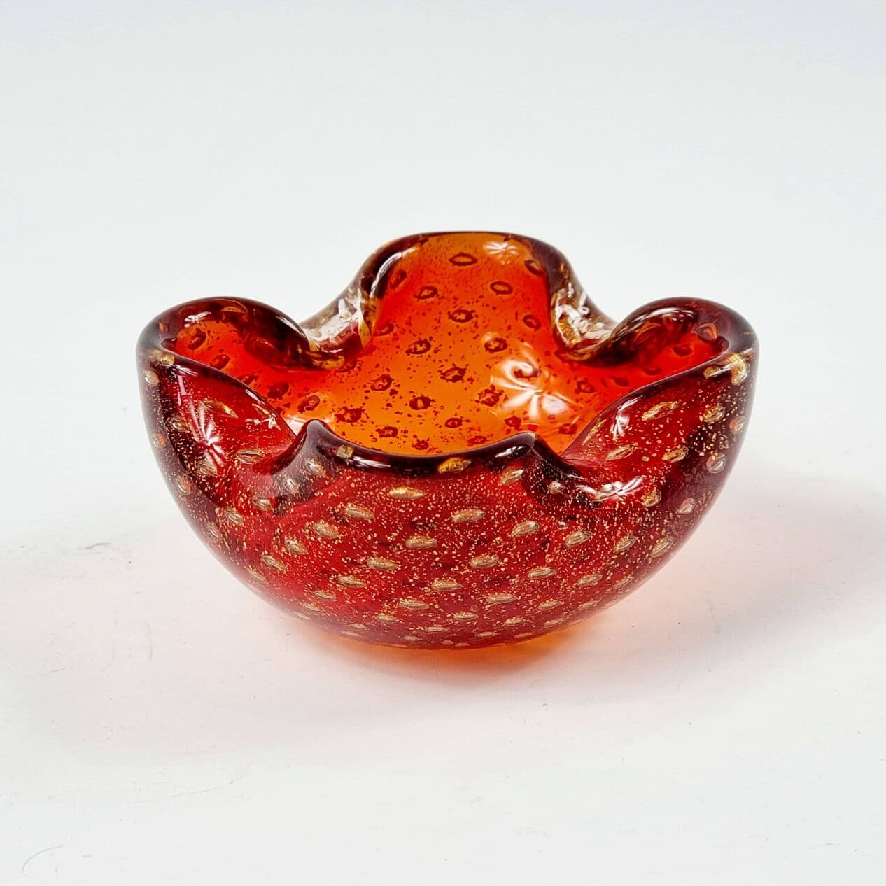 Murano Bowl, red glass, gold dust, Barovier & Toso, Italy, 1970s. - 295122