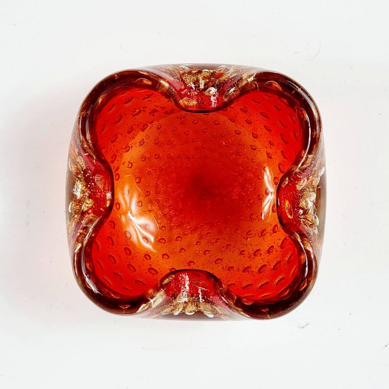 Murano Bowl, red glass, gold dust, Barovier & Toso, Italy, 1970s. - 295125