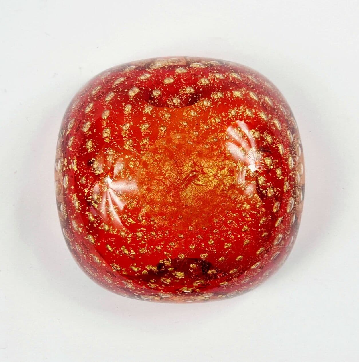 Murano Bowl, red glass, gold dust, Barovier & Toso, Italy, 1970s. - 295126