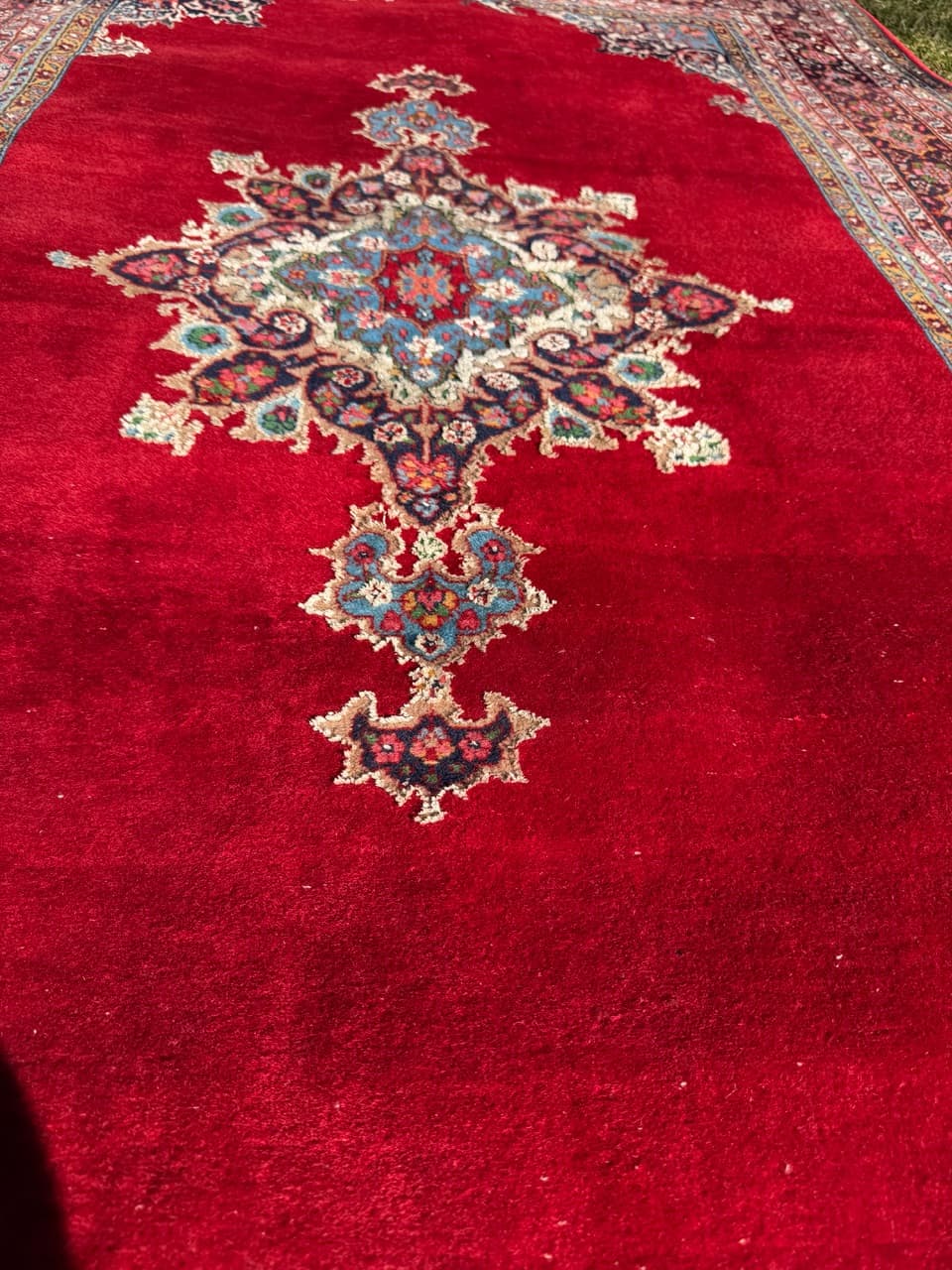 Dywan Keshan 200x123 cm, czerwony, wełna kaszmirowa jedwab, Iran, lata 70. - 297200