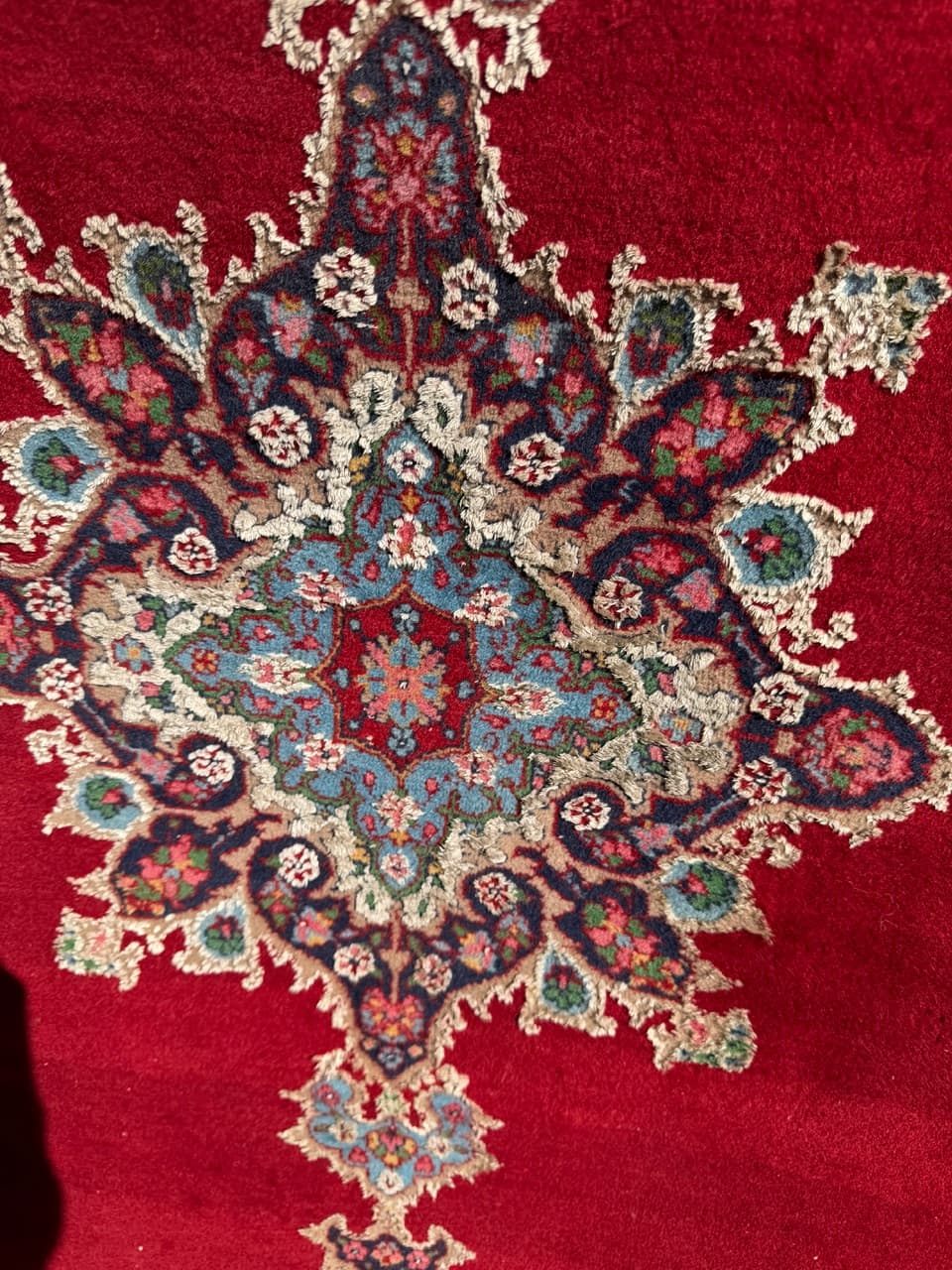 Dywan Keshan 200x123 cm, czerwony, wełna kaszmirowa jedwab, Iran, lata 70. - 297193