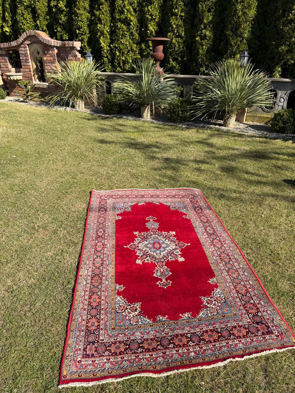 Dywan Keshan 200x123 cm, czerwony, wełna kaszmirowa jedwab, Iran, lata 70. - 297202