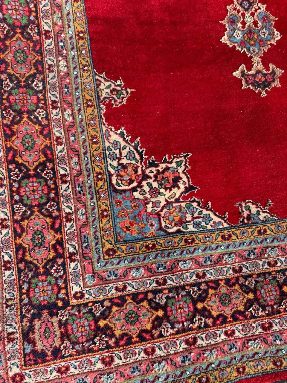 Dywan Keshan 200x123 cm, czerwony, wełna kaszmirowa jedwab, Iran, lata 70. - 297204